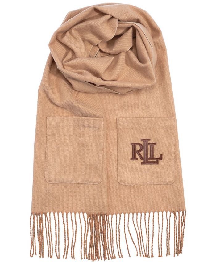 Neutral-tone monogram scarf, Lauren par Ralph Lauren