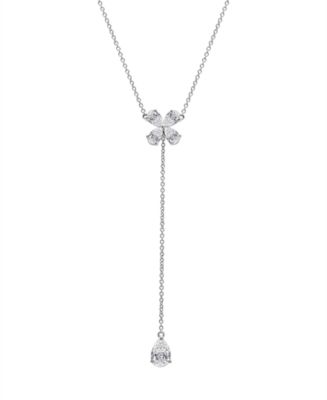 Macy's White Topaz Flower Necklace in Sterling Silver - Macy's