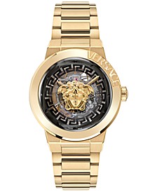 Women's Swiss Automatic Medusa Infinite Gold Ion Plated Stainless Steel Bracelet Watch 40mm
