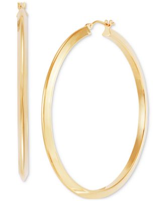 Macy's 14k Gold Large Polished Hoop Earrings - Macy's