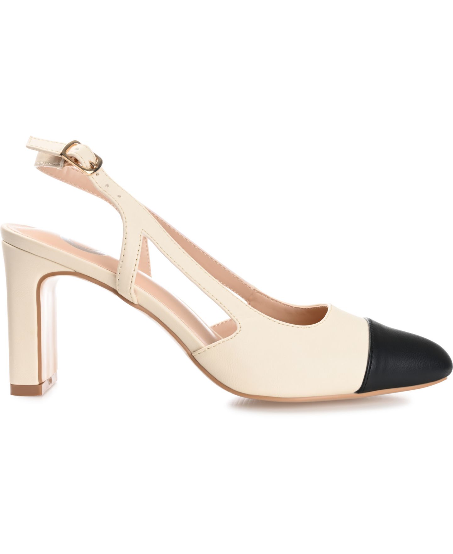 Женские туфли Journee Collection Reignn Cap Toe Slingback, цвет: Бежевый — фото 2