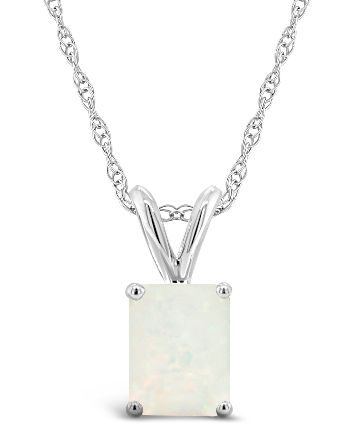 Opal (3/4 ct.t.w ) Pendant Necklace in 14Kor 14K Yellow Gold - White Gold