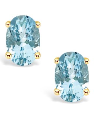 Aquamarine (3/4 ct. t.w.) Stud Earrings in 14K Yellow Gold or 14K White Gold