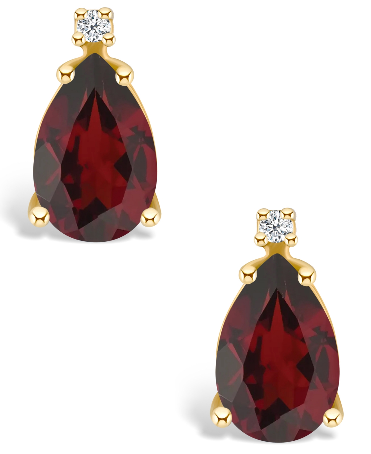 Garnet (2-3/8 ct. t.w.) and Diamond Accent Stud Earrings in 14K Yellowor 14K White- Gold