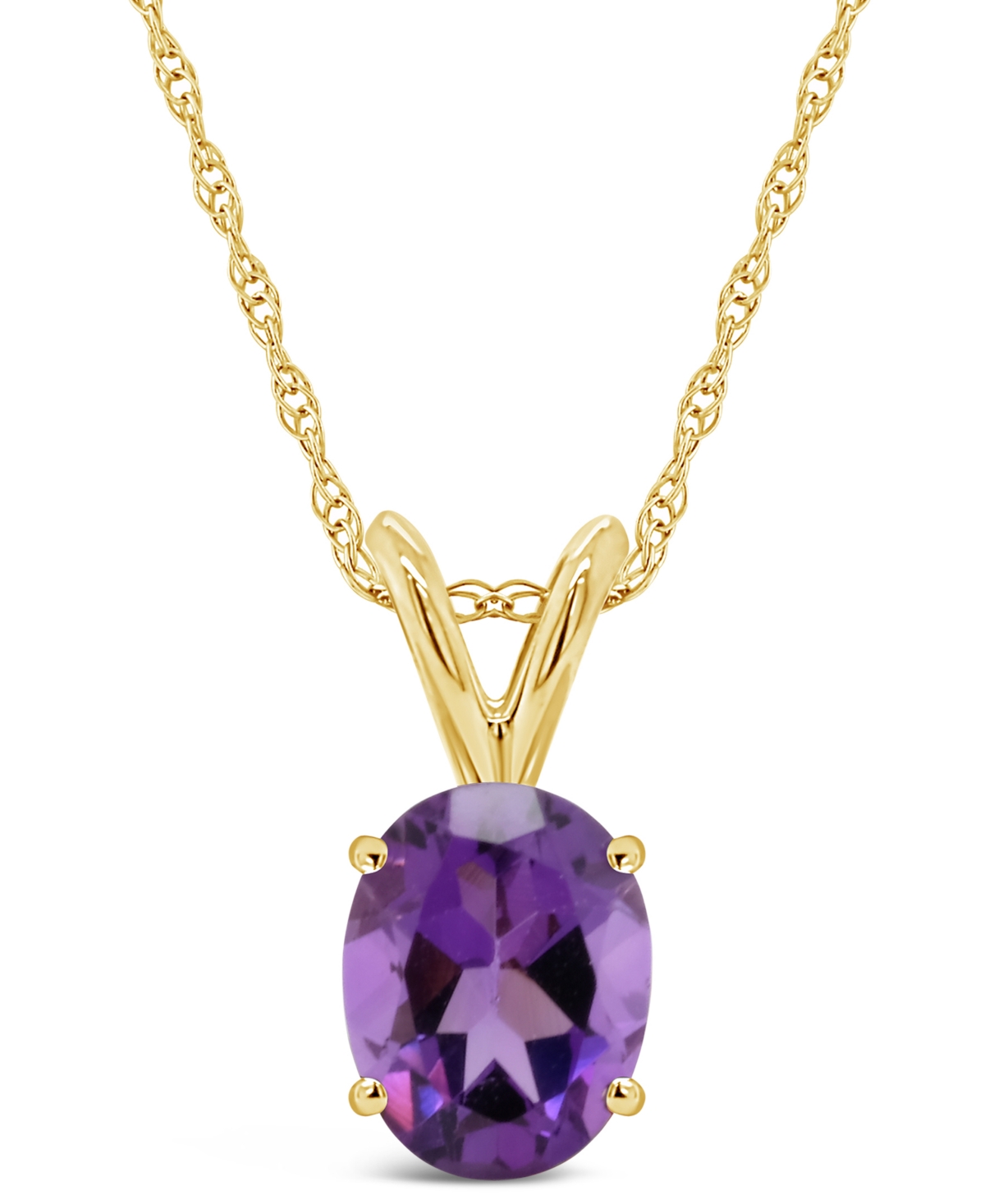 MACY'S AMETHYST PENDANT NECKLACE (1-1/5 CT.T.W) IN 14K YELLOW GOLD