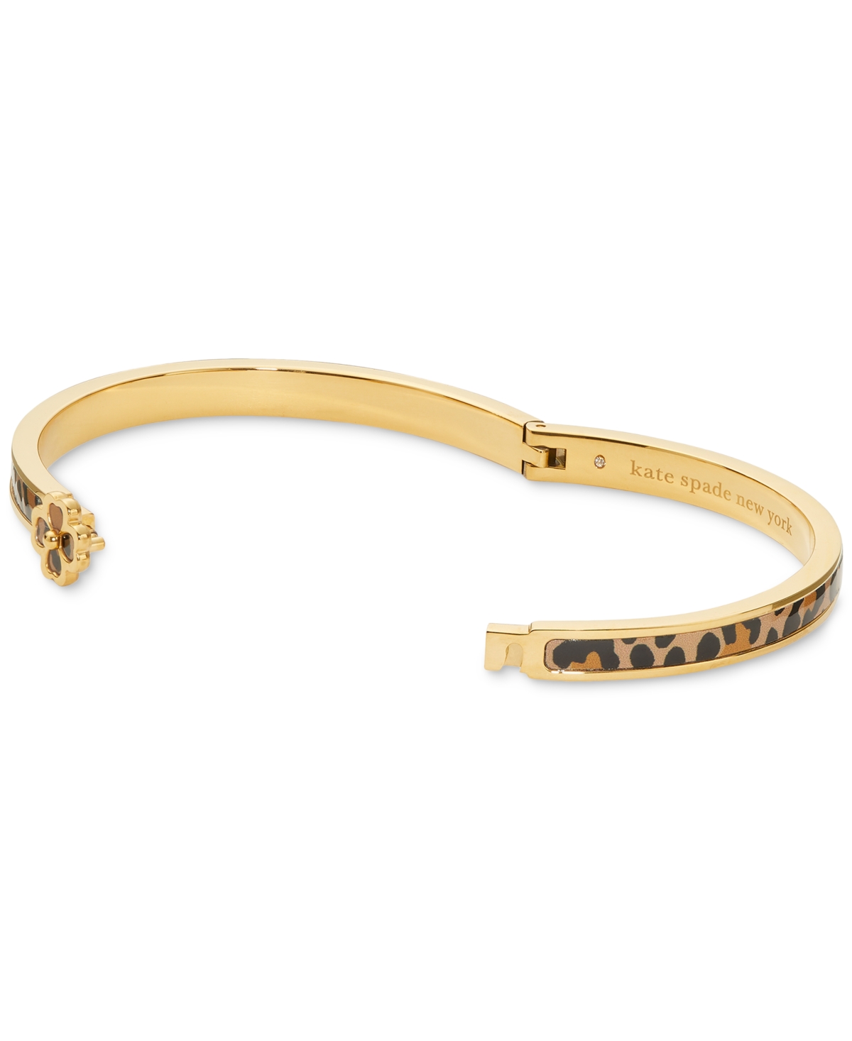 Kate Spade New York Gold-Tone Spade Flower Thin Printed Bangle Bracelet