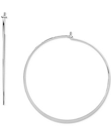 Flat Round Large Hoop Earrings in Sterling Silver, 2",  Created for Macy's