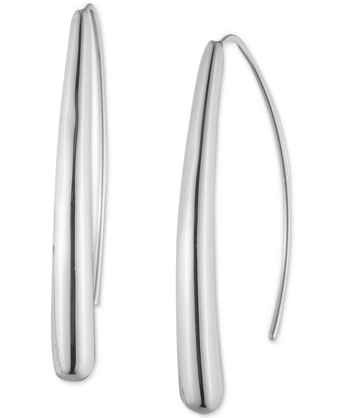 Lauren Ralph Lauren Silver Tone Sculpted Threader Earrings Macy s