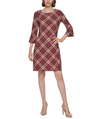 Tommy Hilfiger - Women's Plaid 3/4-Sleeve Shift Dress