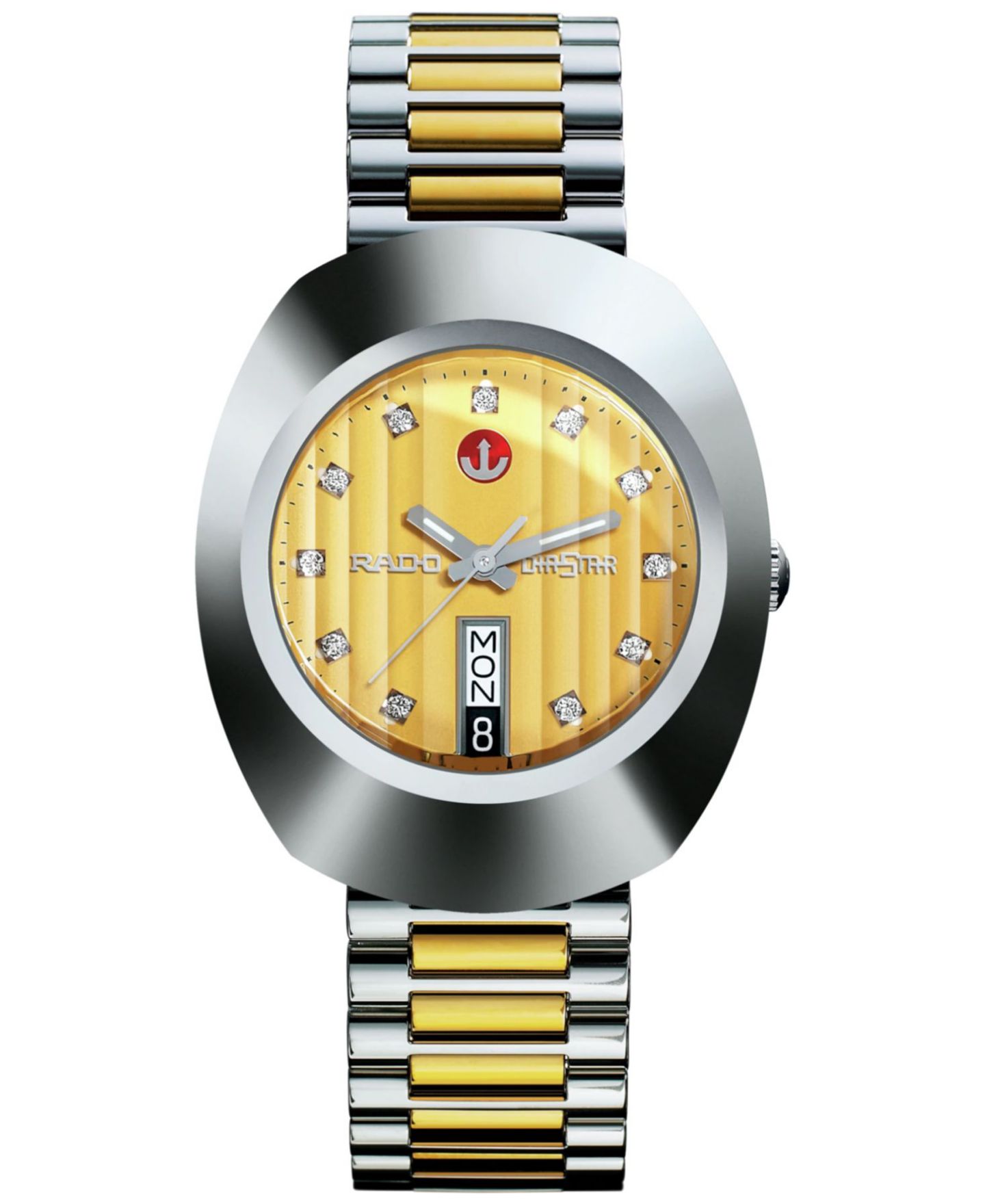 Швейцарские автоматические часы Rado DiaStar Original унисекс, двухцветный браслет, 35 мм — фото 1