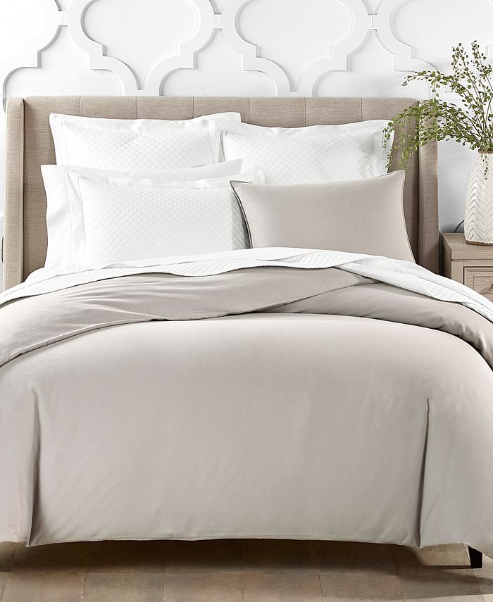 Charter Club CLOSEOUT! Charter Club Sleep Luxe Portuguese Cotton Flannel 3Pc. Duvet Cover Set