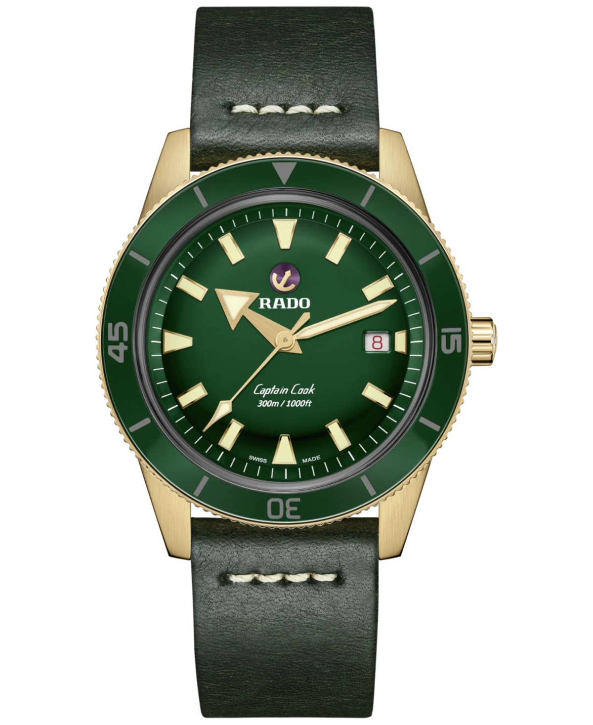 Captain Cook Men's Automatic Green Stainless Steel Strap Watch 42 mm - Green