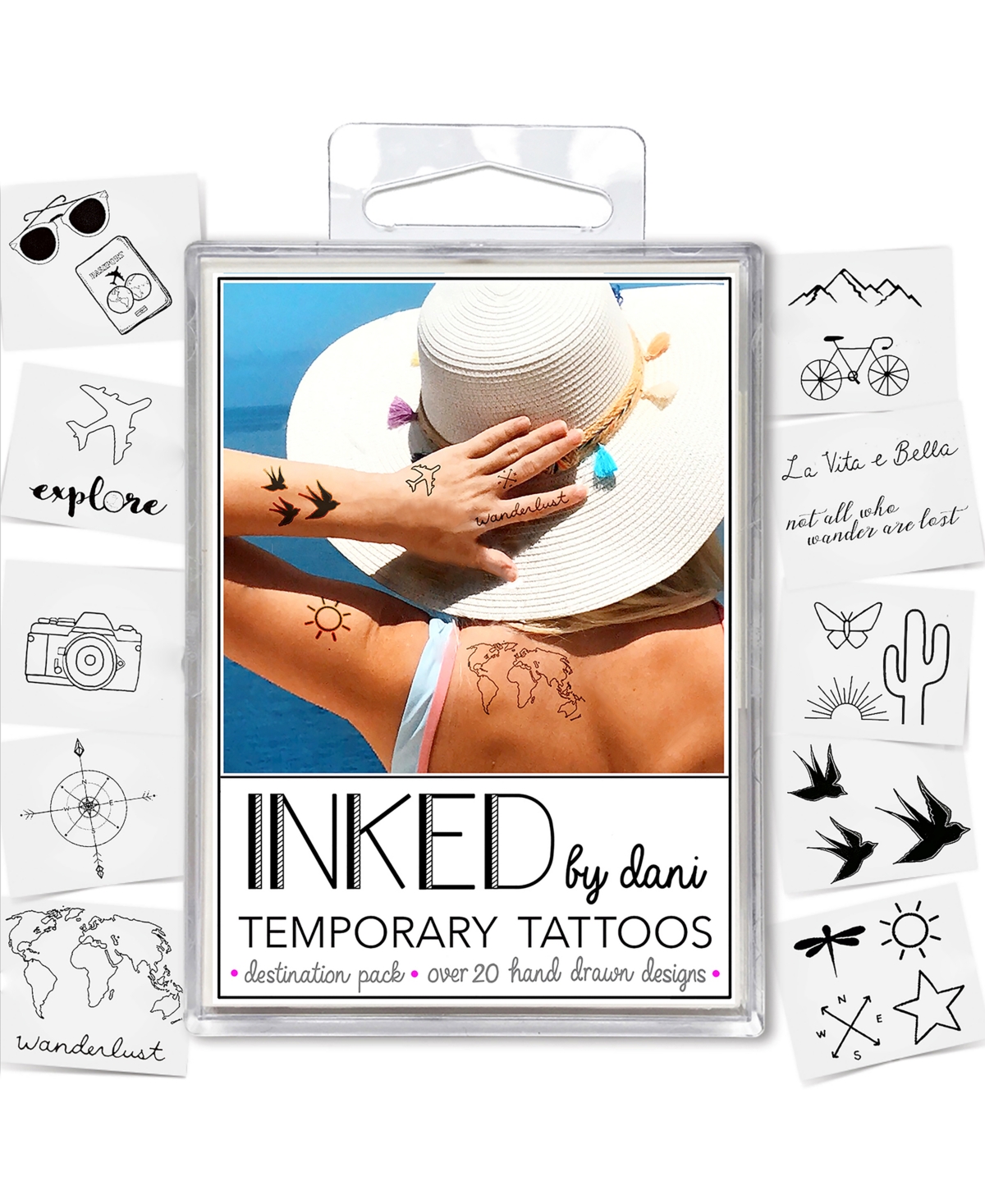 Inked By Dani Destination Pack Temporary Tattoos Set ModeSens
