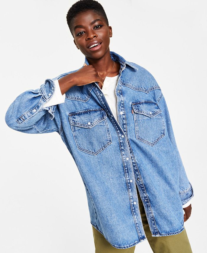 Levi's Women's Dylan Relaxed Oversized Western Shirt - Macy's