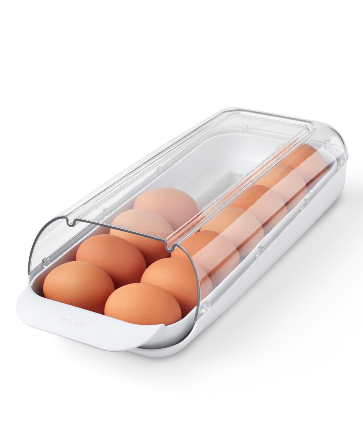 Youcopia 3.30" Fridgeview Rolling Egg Holder In White