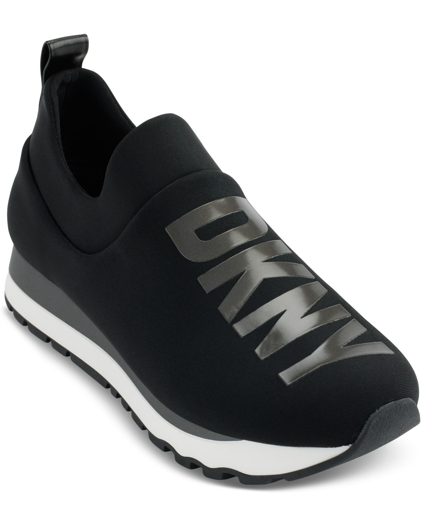 Женские кроссовки DKNY Jadyn Logo Slip-On Casual, цвет: Чёрный / Графитовый — фото 1