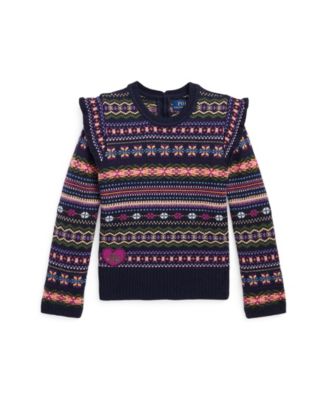 Lauren Ralph Lauren Women's Intarsia-Knit Cotton-Blend Sweater - Macy's
