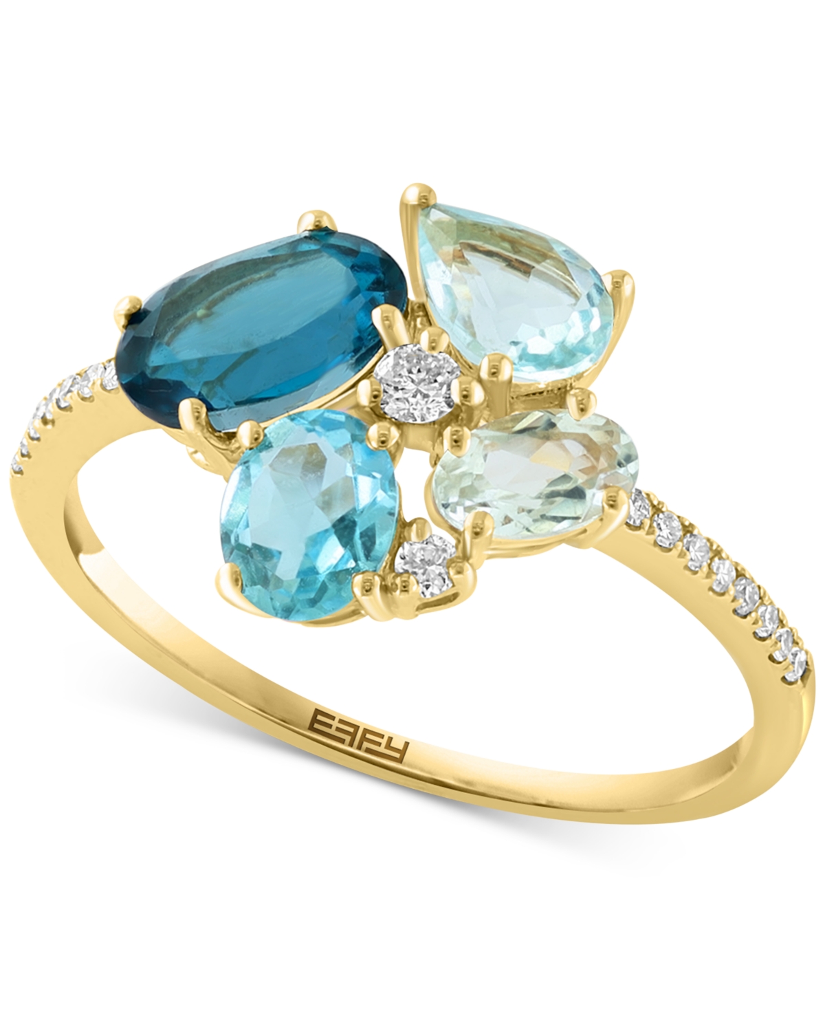 Effy Multi-Gemstone (1-7/8 ct. t.w.) & Diamond (1/10 ct. t.w.) Ring in 14k Yellow Gold - Multi Color