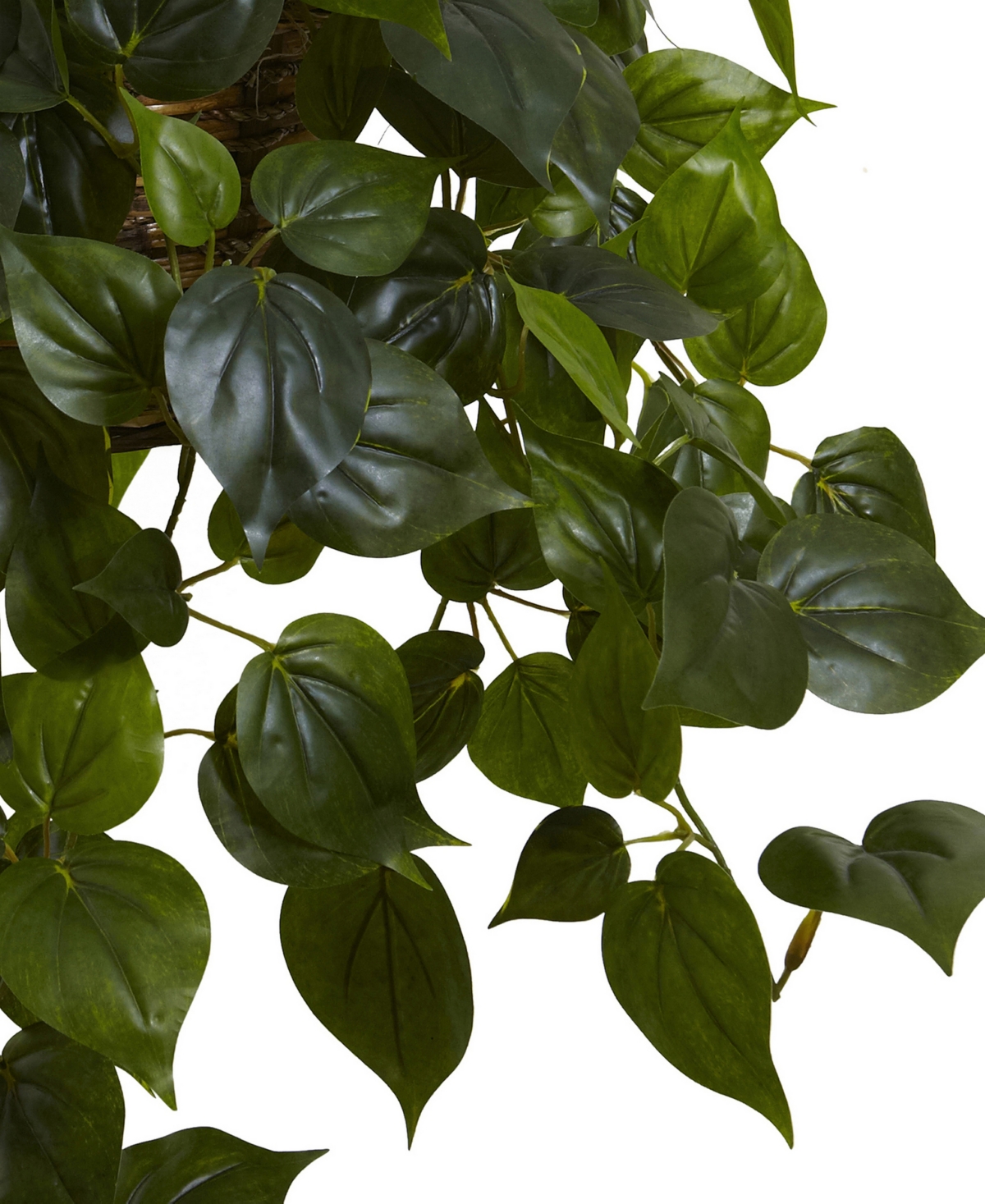 Shop Nearly Natural Philodendron Uv-resistant Indoor/outdoor Artificial Plant Hanging Basket In Green