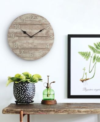 La Crosse Clock 404-3430W 12" Sun Washed Wood Wall Clock