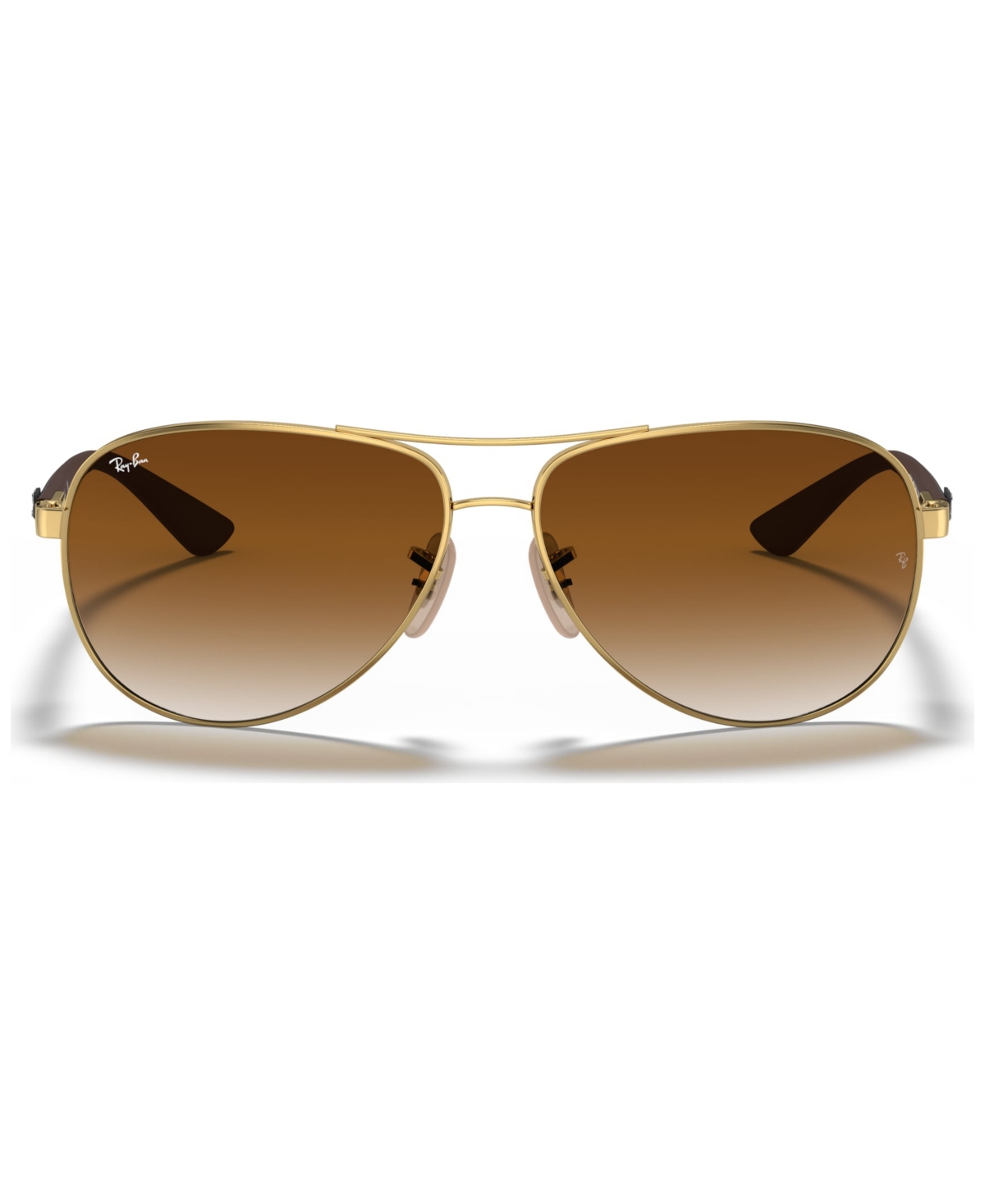 Ray Ban Carbon Fibre Sunglasses Grey Frame Brown Lenses 58-13 In Gold,brown Gradient