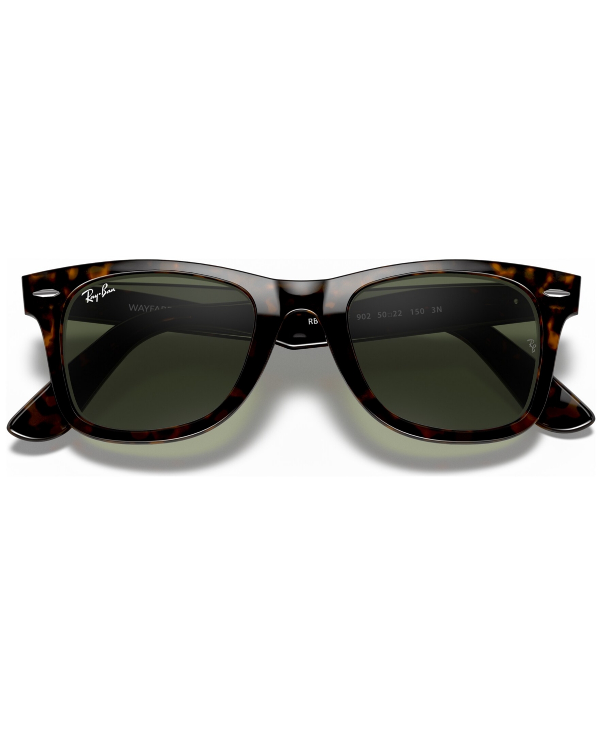 Ray Ban Unisex Low Bridge Fit Sunglasses, Rb2140f Original Wayfarer Classic 52 In Tortoise