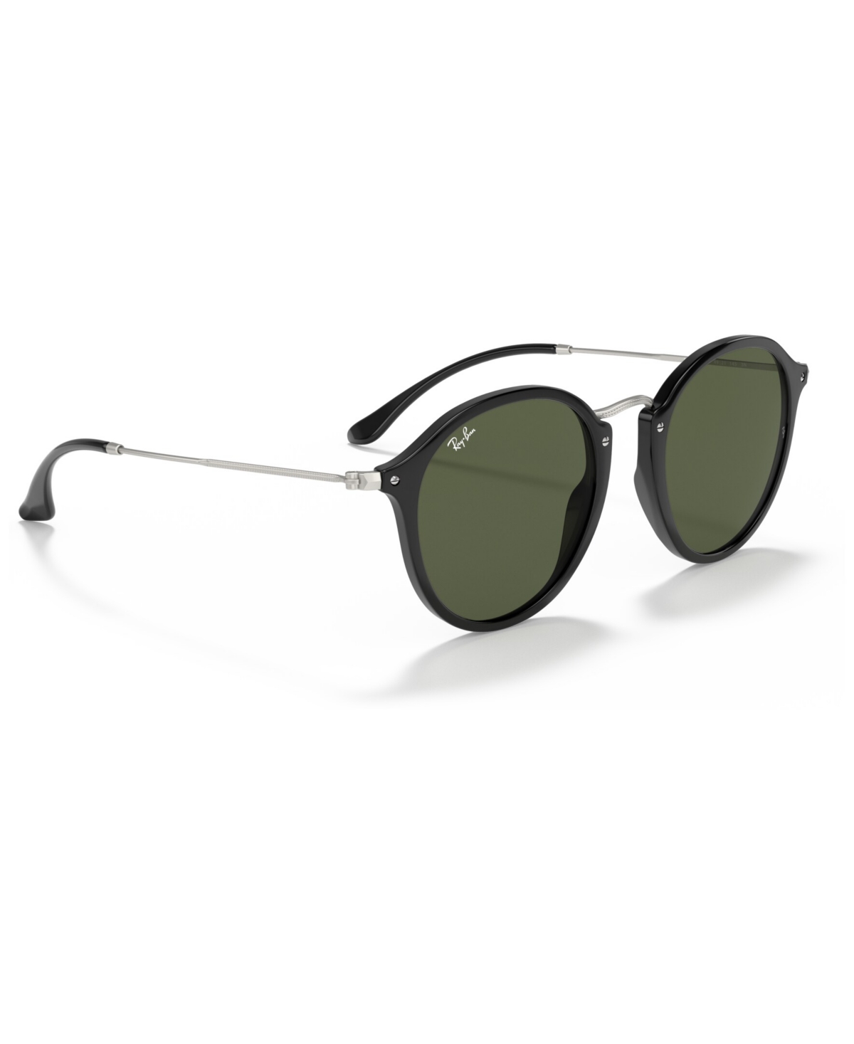 Shop Ray Ban Sunglasses, Rb2447 Round Fleck In Tortoise Black,green