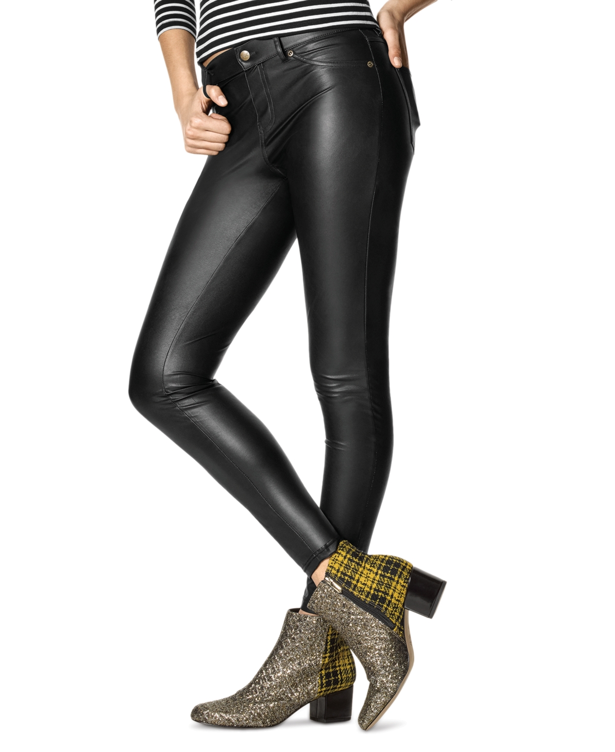 Women's Faux-Leather Leggings - Black