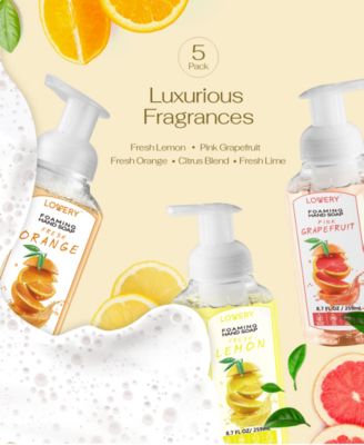 Hand Foaming Soap in Citrus Blend, Lemon, Orange, Lime, Pink Grapefruit, Moisturizing Hand Soap - Hand Wash Set, 5 Piece