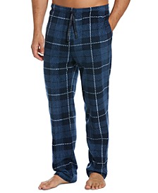 Men's Windowpane Plaid Textured Fleece Pajama Pants