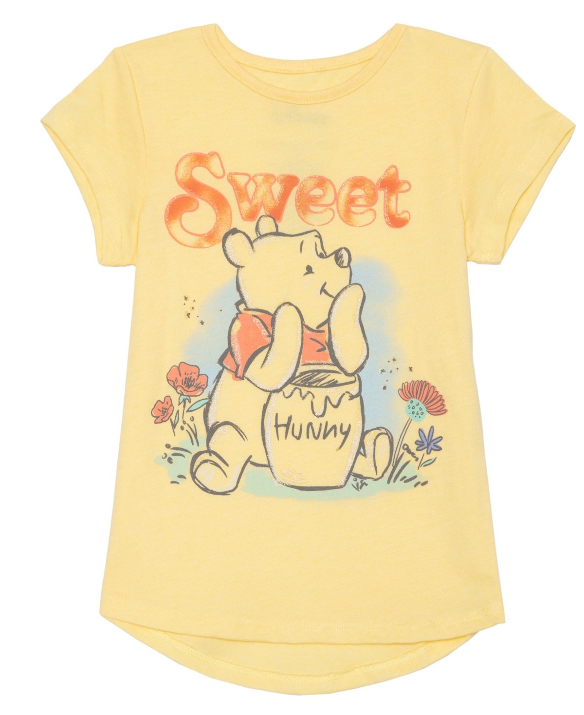 Disney Little Girls Sweet Pooh Short Sleeve T-shirt In Yellow