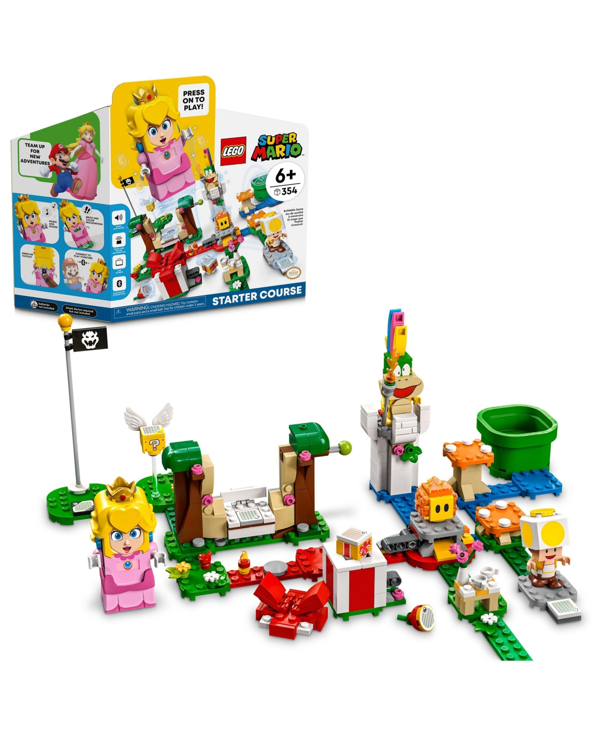 Lego Kids' Super Mario Adventures 71403 Peach Starter Course Toy Building Set In Multicolor