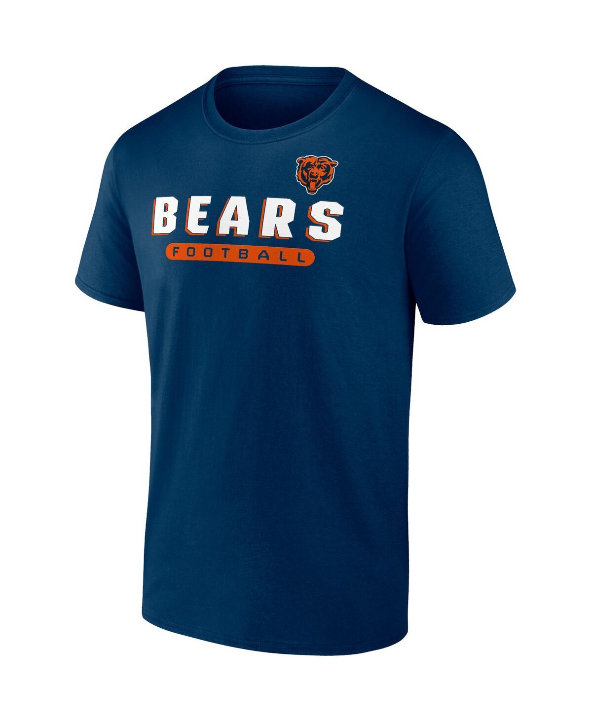 Men's Fanaticsand Heathered Gray Chicago Bears Parent T-shirt Combo Pack - Navy, Heathered Gray