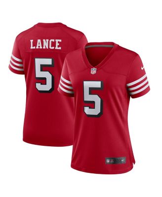 Women's Nike Trey Lance Scarlet San Francisco 49ers Team Player Game Jersey Size: Medium