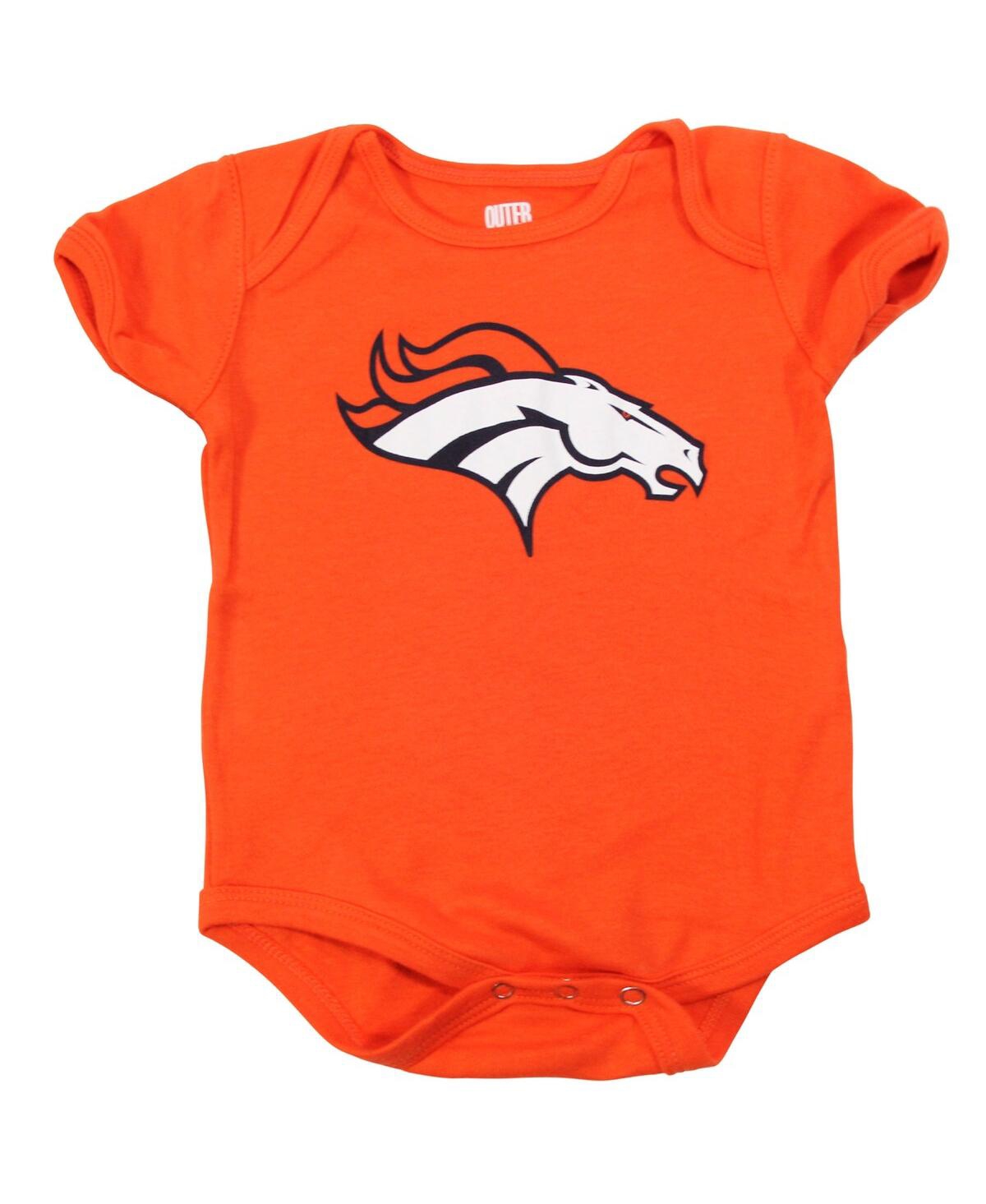Outerstuff Babies' Newborn Boys And Girls Orange Denver Broncos Team Logo Bodysuit