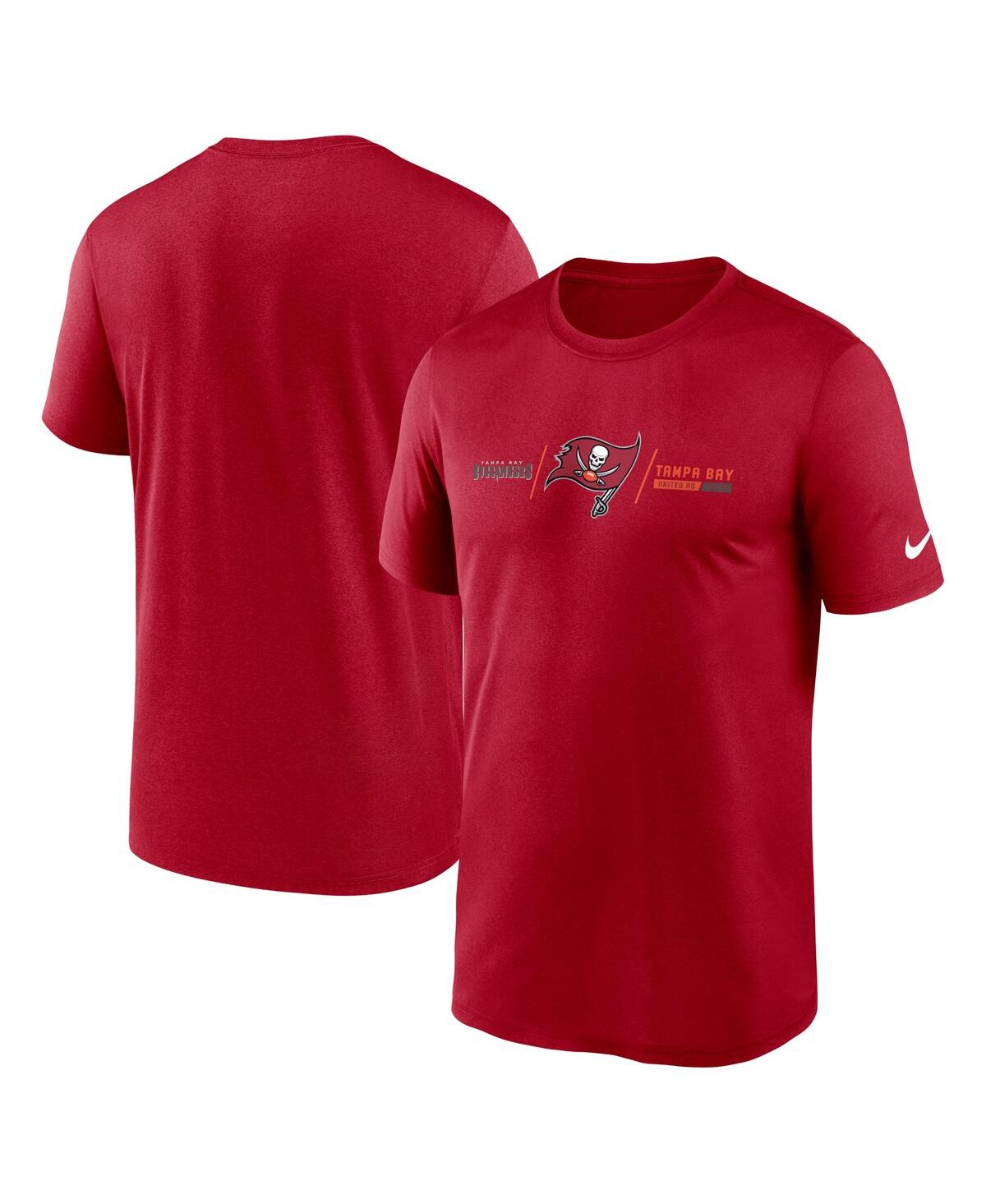 NIKE MEN'S NIKE RED TAMPA BAY BUCCANEERS HORIZONTAL LOCKUP LEGEND T-SHIRT