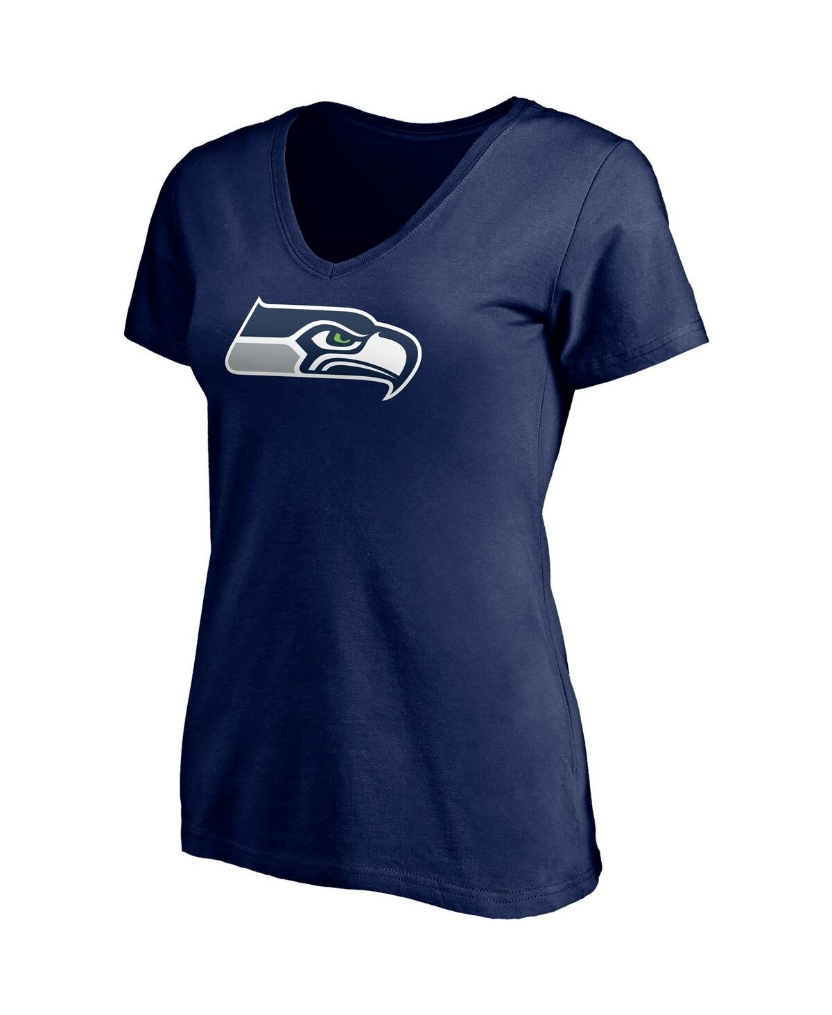 Fanatics Women's Russell Wilson College Navy Seattle Seahawks Player Icon Name And Number V-neck T-shirt In Navy