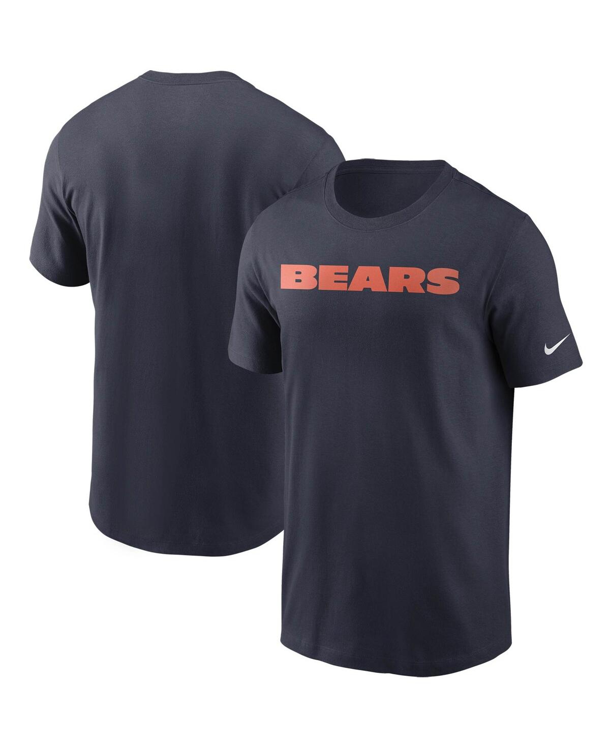 Nike Chicago Bears Primetime Wordmark Essential  Men's Nfl T-shirt In Navy