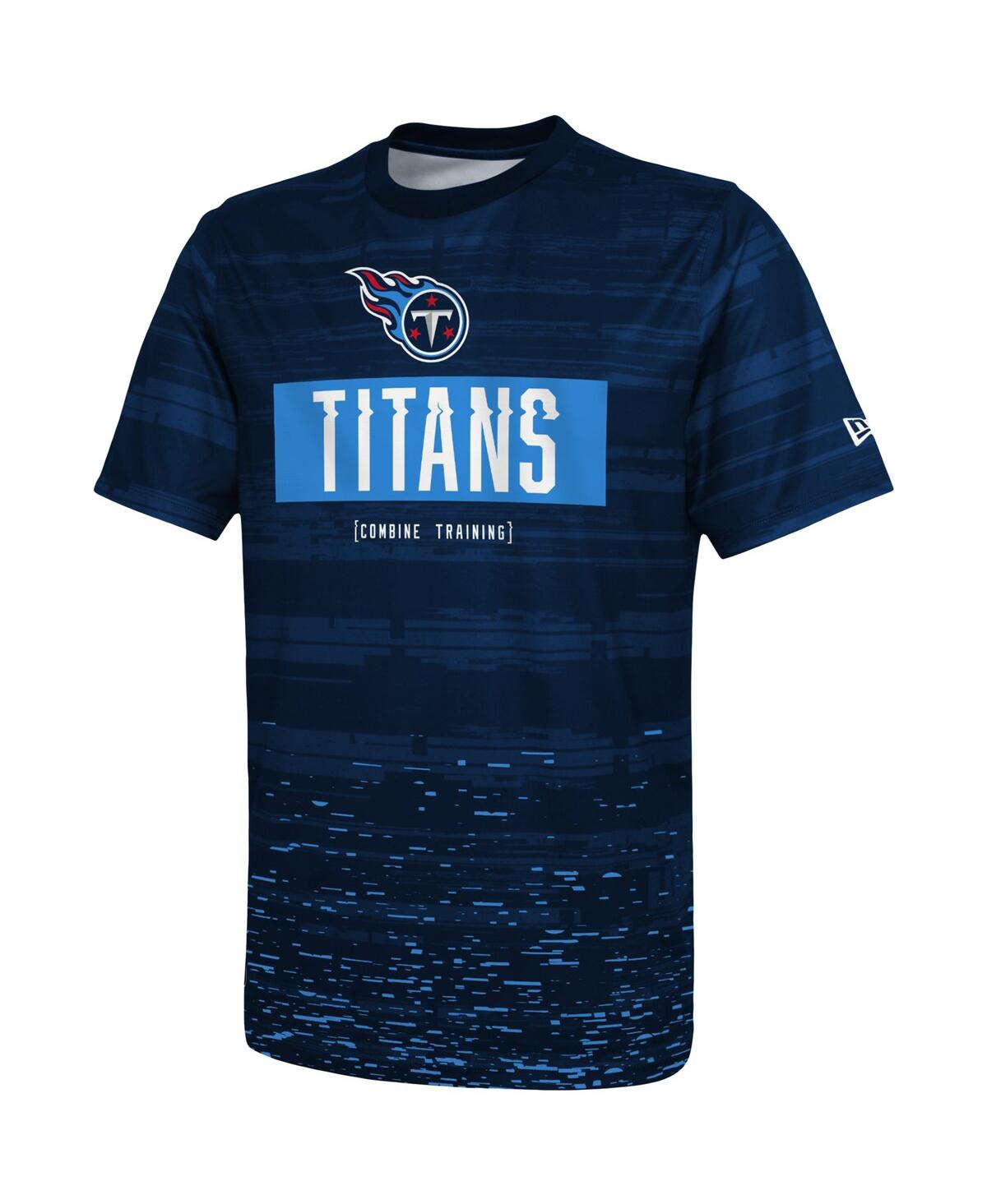Shop New Era Men's  Navy Tennessee Titans Combine Authentic Sweep T-shirt