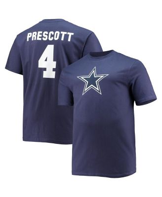 Men's Dak Prescott Navy Dallas Cowboys Big and Tall Player Name and Number T-shirt