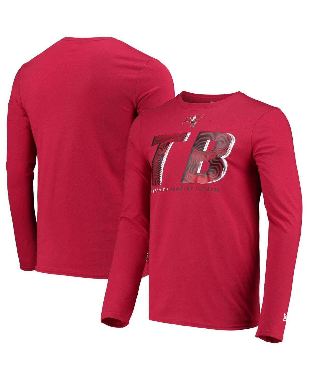 Shop New Era Men's  Red Tampa Bay Buccaneers Combine Authentic Static Abbreviation Long Sleeve T-shirt