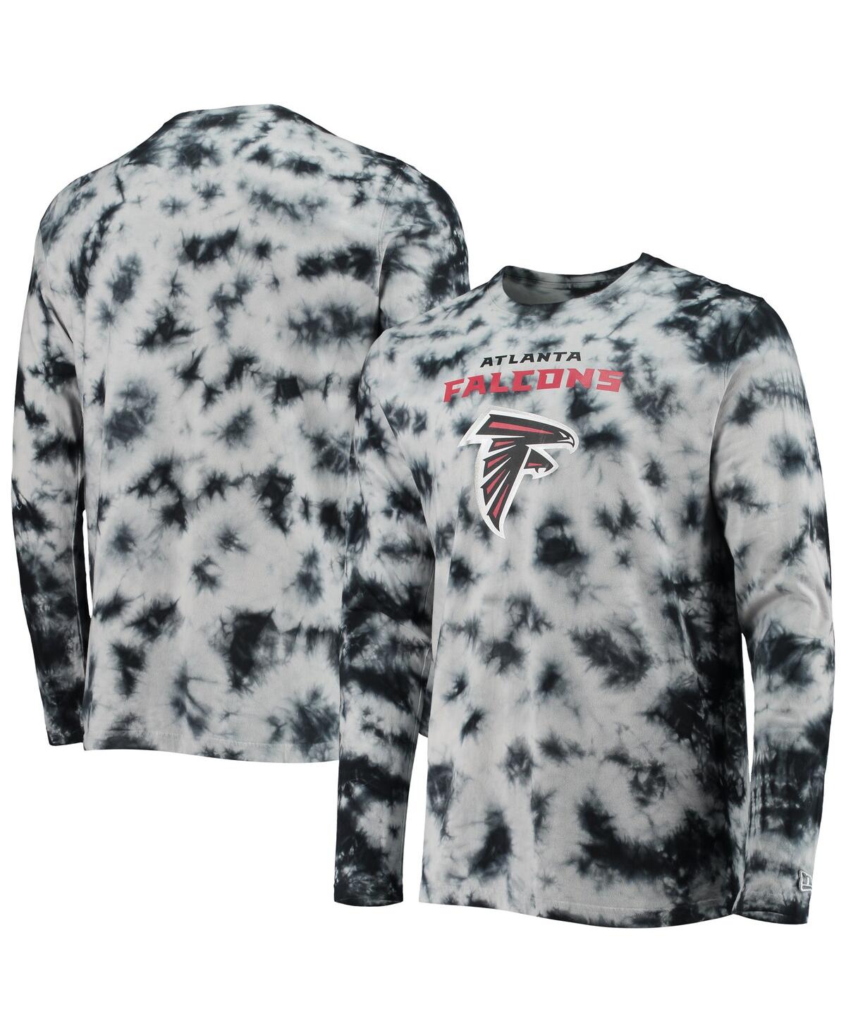 Men's New EraAtlanta Falcons Tie-Dye Long Sleeve T-shirt - Black