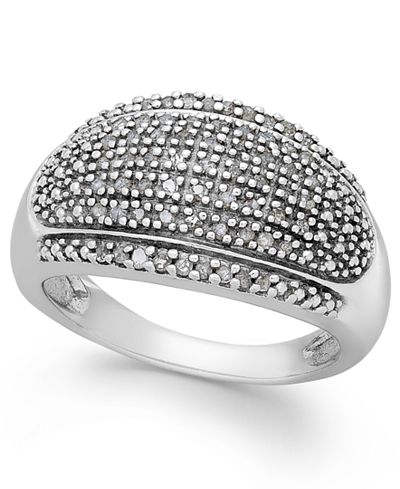 Victoria Townsend Rose-Cut Diamond Dome Ring in 18k Gold over Sterling Silver or Sterling Silver (1/4 ct. t.w.)