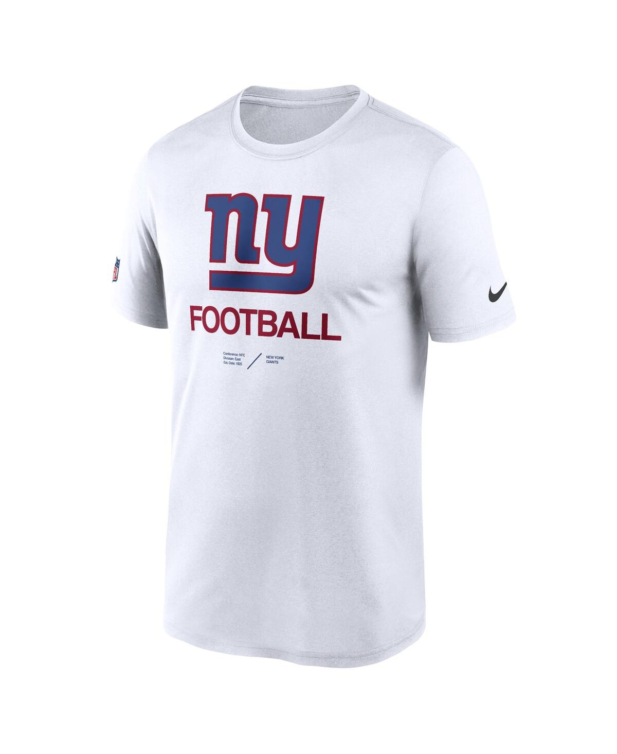Shop Nike Men's  White New York Giants Infographic Performance T-shirt