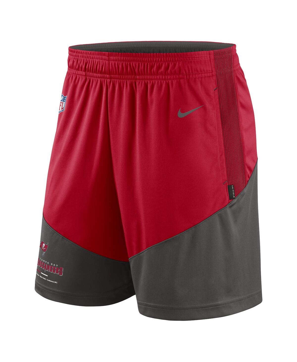 Shop Nike Men's  Red, Pewter Tampa Bay Buccaneers Primary Lockup Performance Shorts In Red,pewter