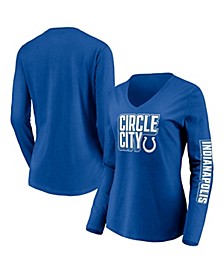 Women's Branded Royal Indianapolis Colts Hometown Collection V-Neck Long Sleeve T-shirt