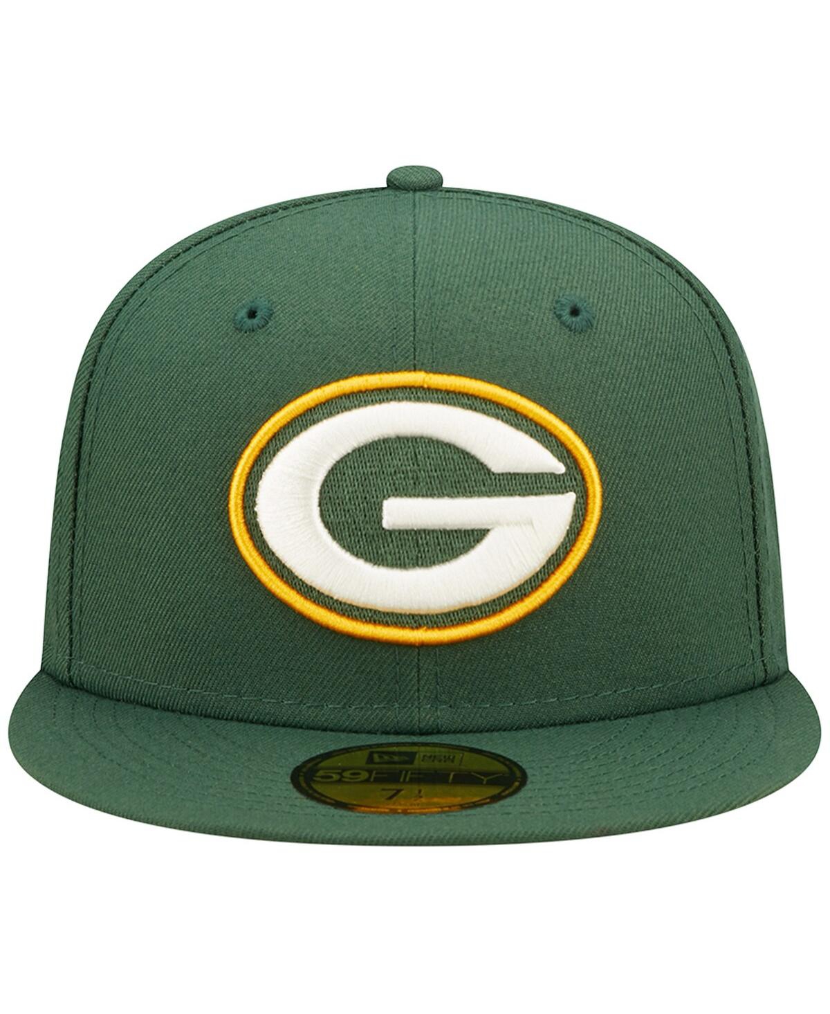 New Era Men's  Green Green Bay Packers Super Bowl Xxxi Purple Pop Sweat 59fifty Fitted Hat In Green