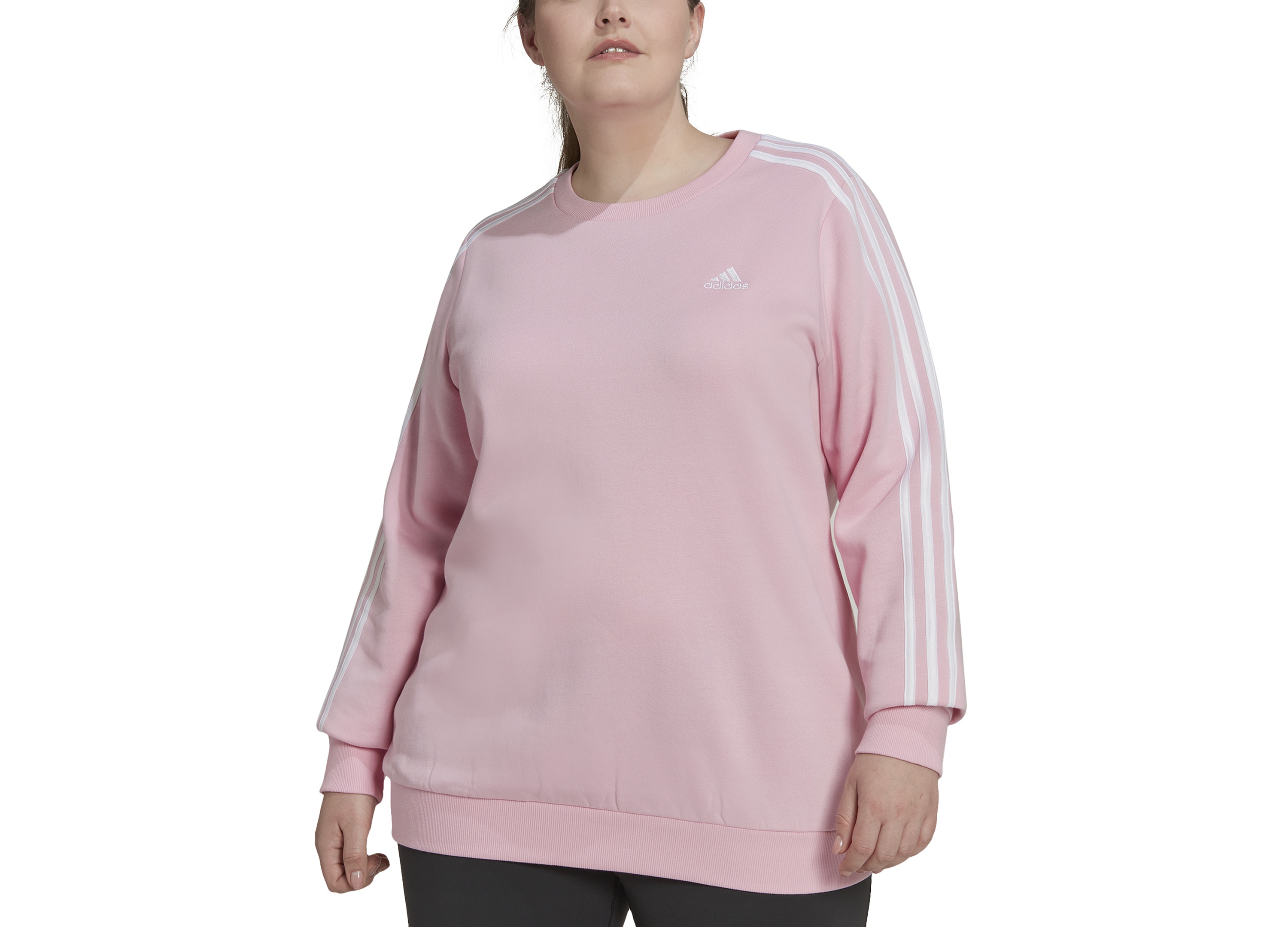Adidas Sweatshirt Womens Size 4XL Essentials 3 Stripes Crew Neck Halo Blush for sale online eBay