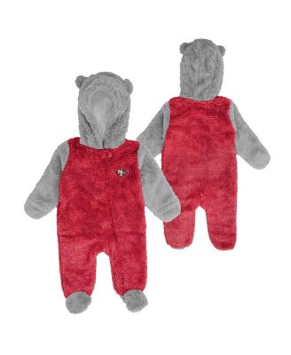 Newborn and Infant Boys and Girls Cardinal Arizona Cardinals Game Nap Teddy Fleece Bunting Full-Zip Sleeper