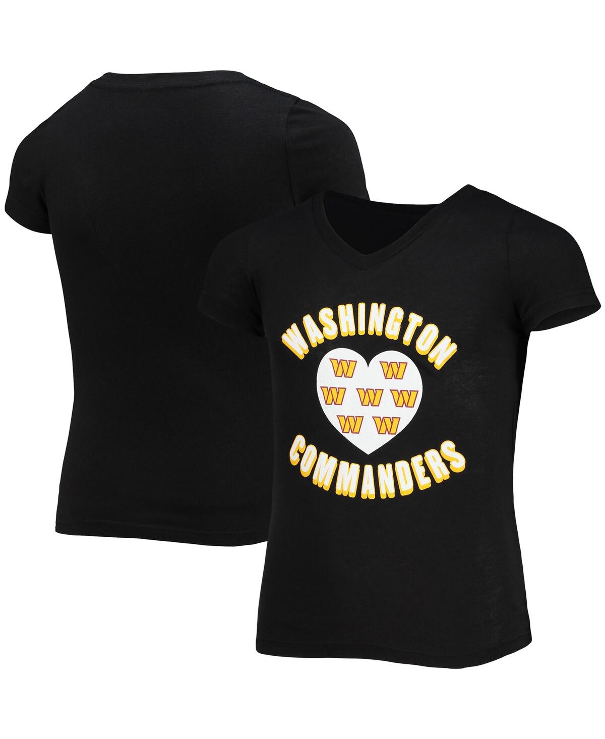 Shop New Era Big Girls  Black Washington Commanders V-neck T-shirt